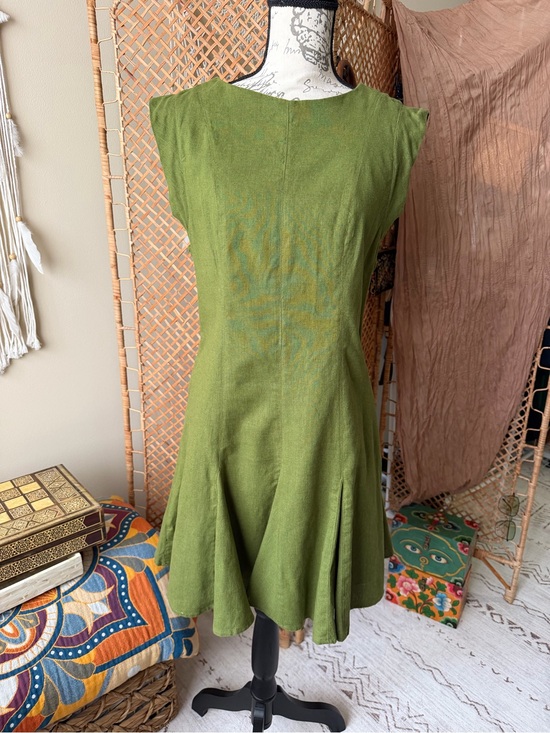 Abercrombie & Fitch Dresses & Skirts - Abercrombie & Fitch Green Linen Gadot Mini Dress